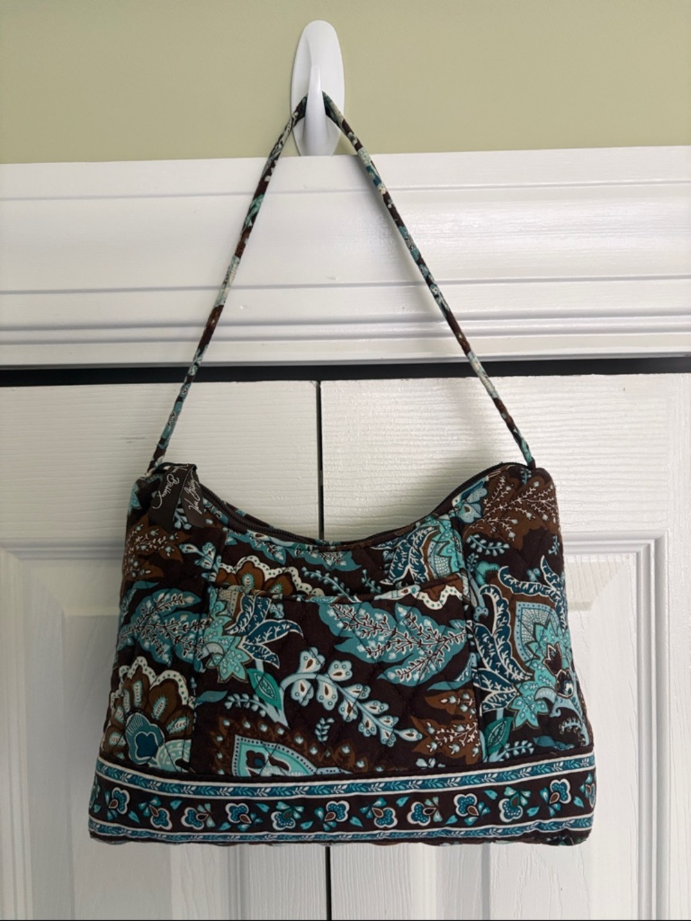 Vera Bradley Retired Java Blue Shoulder Bag Preowned